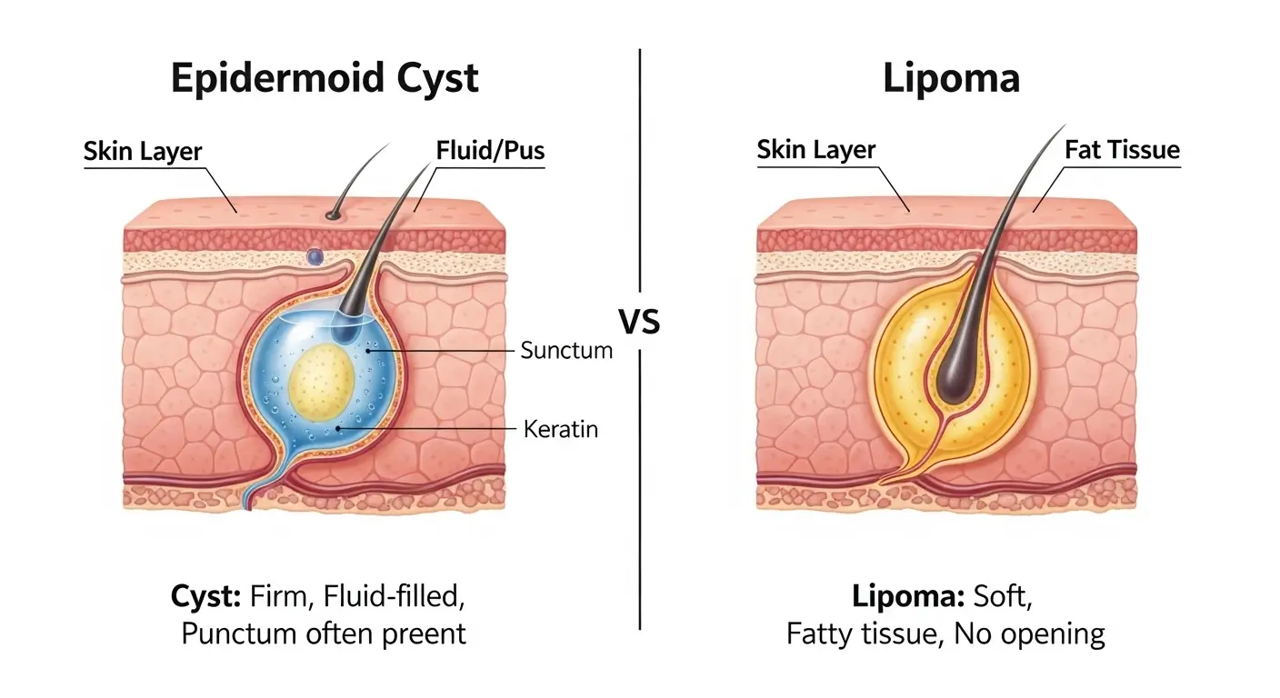 difference between cyst and lipoma