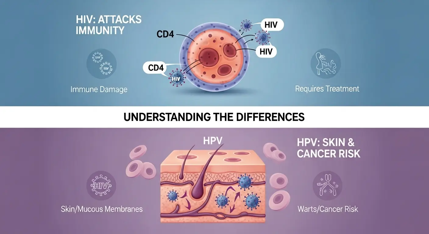 difference between hiv and hpv