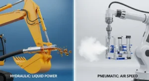 difference between hydraulic and pneumatic