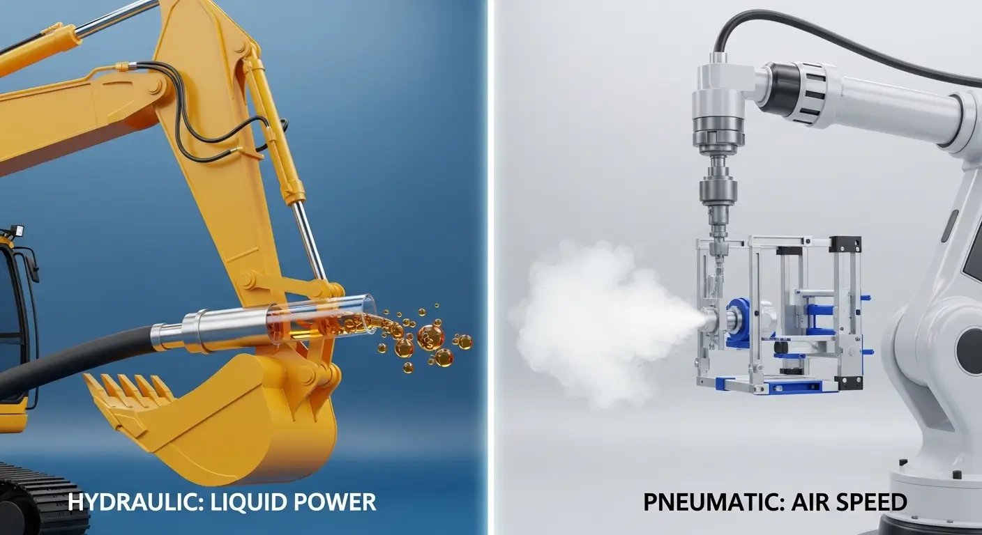 difference between hydraulic and pneumatic